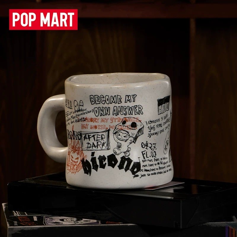 POP MART Hirono Dark Field Graffiti Ghost Mug Collectible Gift - Black - Hirono Dark Scene Ghost Mug - Image 3