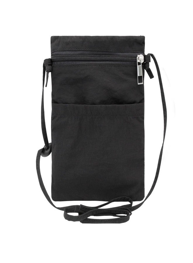 WisePoint Ultralight Crossbody Smartphone Bag, Nylon Phone Purse with Zipper (Black) - Image 1