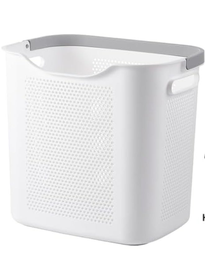 VUSIGN Large Laundry Clothes Basket – 38.5 x 29 x 36 cm, Plastic Laundry Hamper with Hollow-Out Design, Handle, and Modern Style – Portable & Lightweight - Image 1