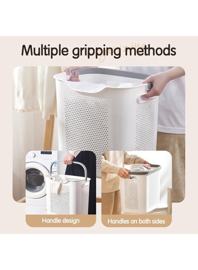 VUSIGN Large Laundry Clothes Basket – 38.5 x 29 x 36 cm, Plastic Laundry Hamper with Hollow-Out Design, Handle, and Modern Style – Portable & Lightweight - Image 4