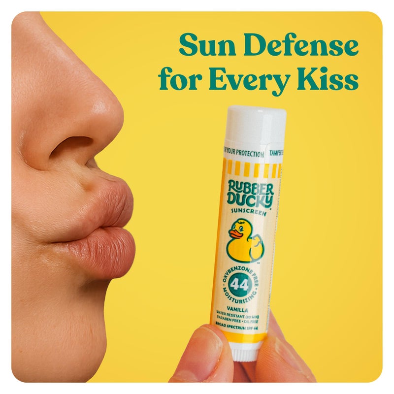 Rubber Ducky | Lip Balm with SPF 44, Water Resistant Sunscreen Lip Balm | Vegan, Untinted, Vanilla Flavor, with Vitamin E | All Season - Broad Spectrum Sunscreen for Lips - Image 3