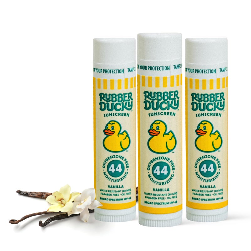 Rubber Ducky | Lip Balm with SPF 44, Water Resistant Sunscreen Lip Balm | Vegan, Untinted, Vanilla Flavor, with Vitamin E | All Season - Broad Spectrum Sunscreen for Lips - Image 1