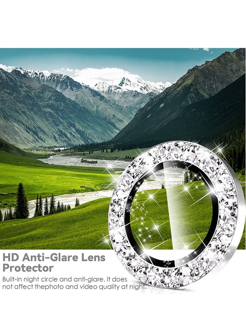 ELTRAZONE Samsung Galaxy S23 Ultra Camera Lens Protector, 9H Tempered Glass + Aluminum Alloy Metal Individual Lens Screen Ring for S23 Ultra 6.8in 5G 2023 - Glitter Silver - Image 5