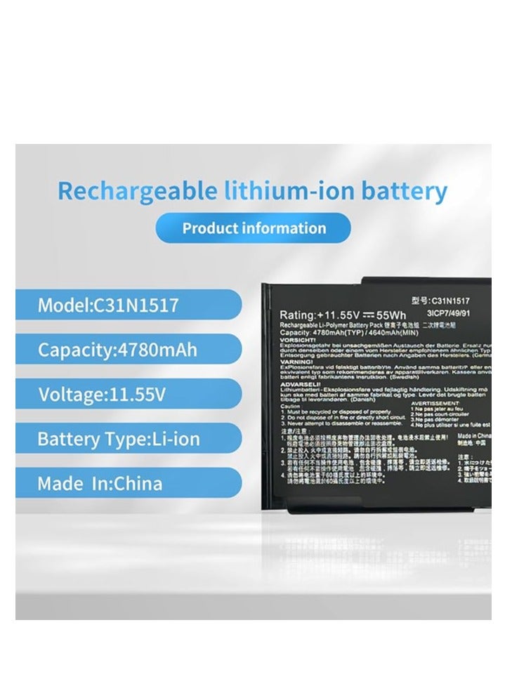 Terabyte C31N1517 0B200-01840000 Laptop Battery Compatible with TP301 TP301UA TP301UJ TP301U TP301UA6200 TP301UA6500 Series (11.55V 55Wh 4780mAh) - Image 3