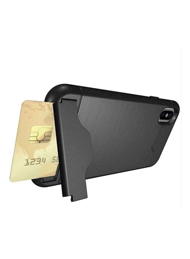 NIBEMINENT Protective Case For Apple iPhone X With Card Wallet Black  - Image 4