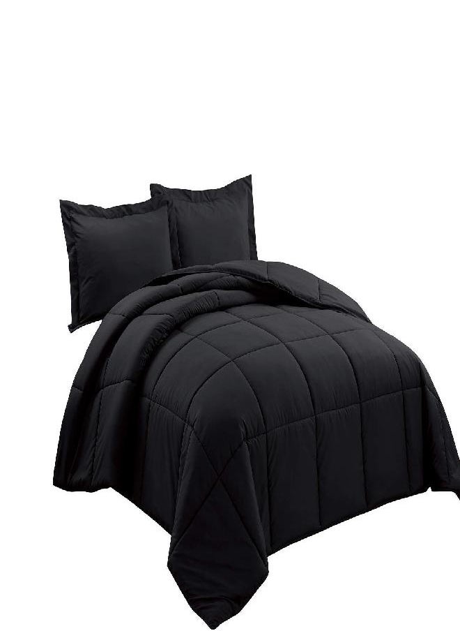 Chezmoi Collection Chezmoi Collection 2-Piece Down Alternative Comforter Set (Twin, Black)  - Image 3
