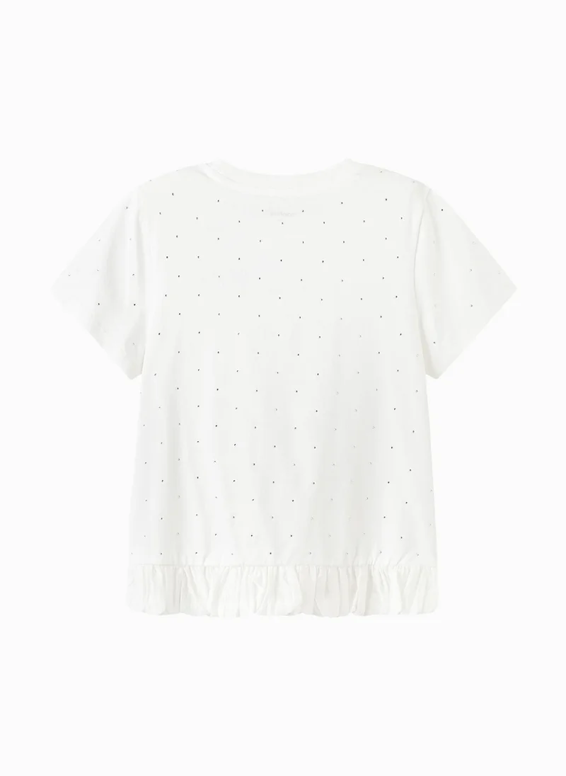 Balabala Kids Girls Round v-neck short-sleeved T-shirt
