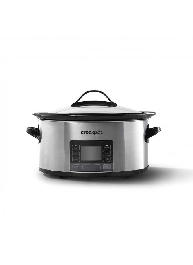 Crock-Pot - Crock-Pot MyTime Technology 6 Quart Programmable Slow Cooker and Food Warmer with Digital Timer, Stainless Steel (2137020) - Image 1