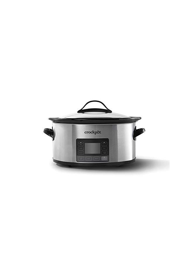 Crock-Pot - Crock-Pot MyTime Technology 6 Quart Programmable Slow Cooker and Food Warmer with Digital Timer, Stainless Steel (2137020) - Image 1