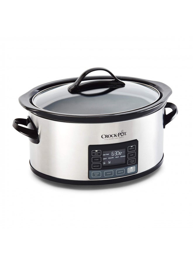 Crock-Pot - Crock-Pot MyTime Technology 6 Quart Programmable Slow Cooker and Food Warmer with Digital Timer, Stainless Steel (2137020) - Image 1