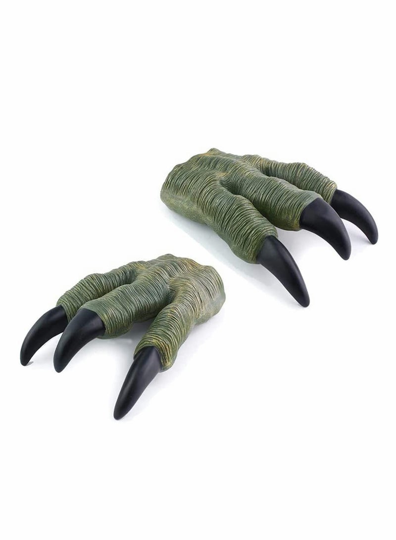 SYOSI Jurassic Dinosaur Velociraptor Claws Hands Paws Toys 2 PCS Soft Rubber Realistic for Adult Kids Cosplay Fun Design Ideal Puppet Show Gag Present Toy - Image 1