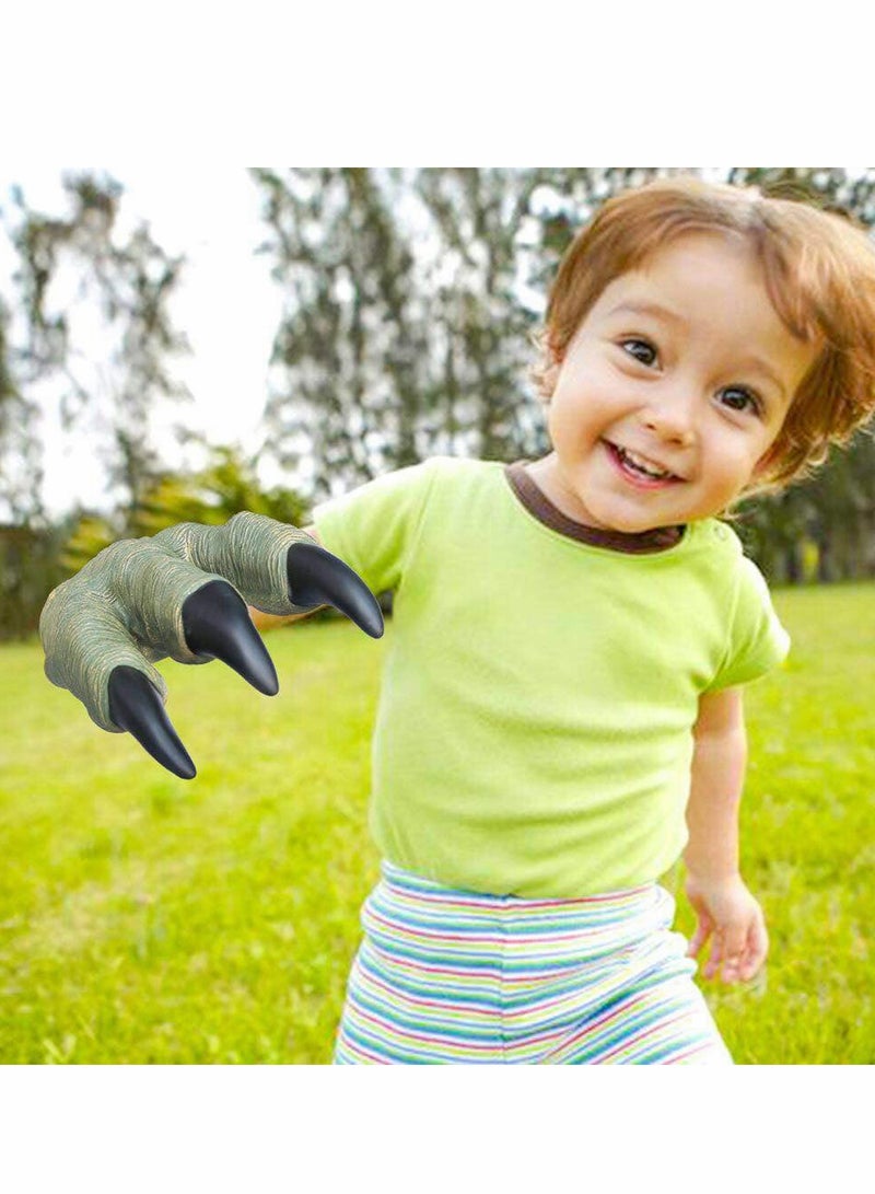 SYOSI Jurassic Dinosaur Velociraptor Claws Hands Paws Toys 2 PCS Soft Rubber Realistic for Adult Kids Cosplay Fun Design Ideal Puppet Show Gag Present Toy - Image 3