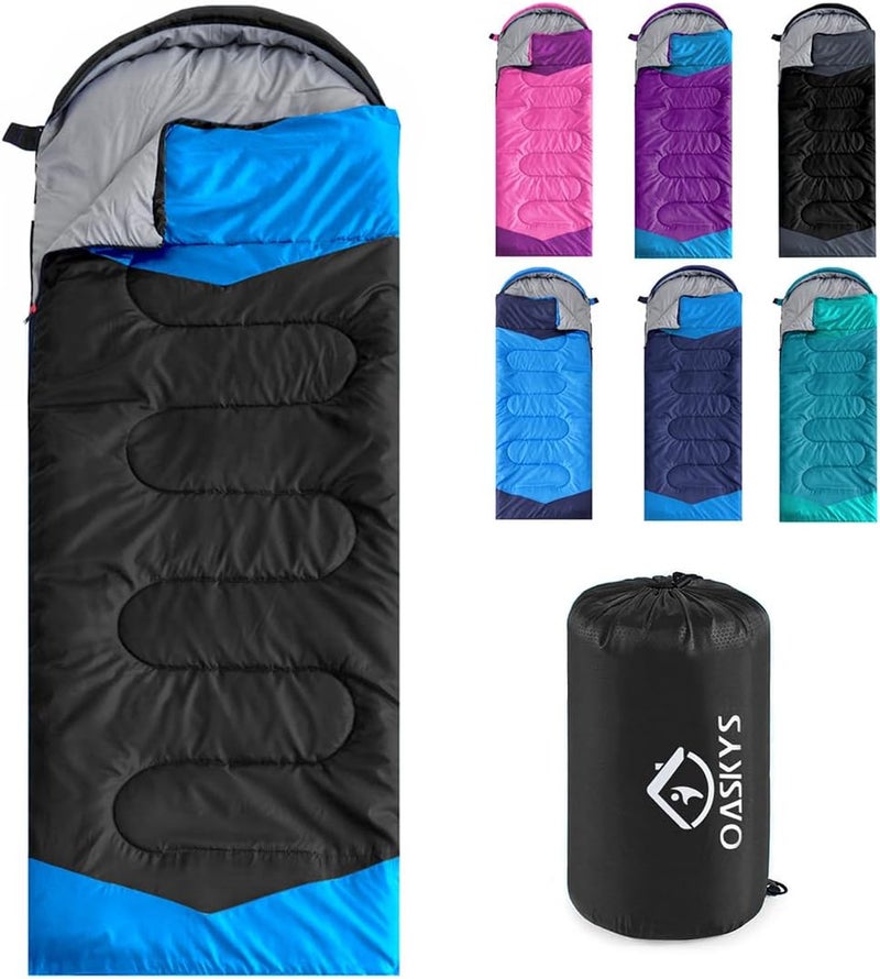 oaskys Camping Sleeping Bag - 3 Season Warm & Cool Weather - Summer Spring Fall Lightweight Waterproof for Adults Kids - Camping Gear Equipment, Traveling, and Outdoors - Image 1