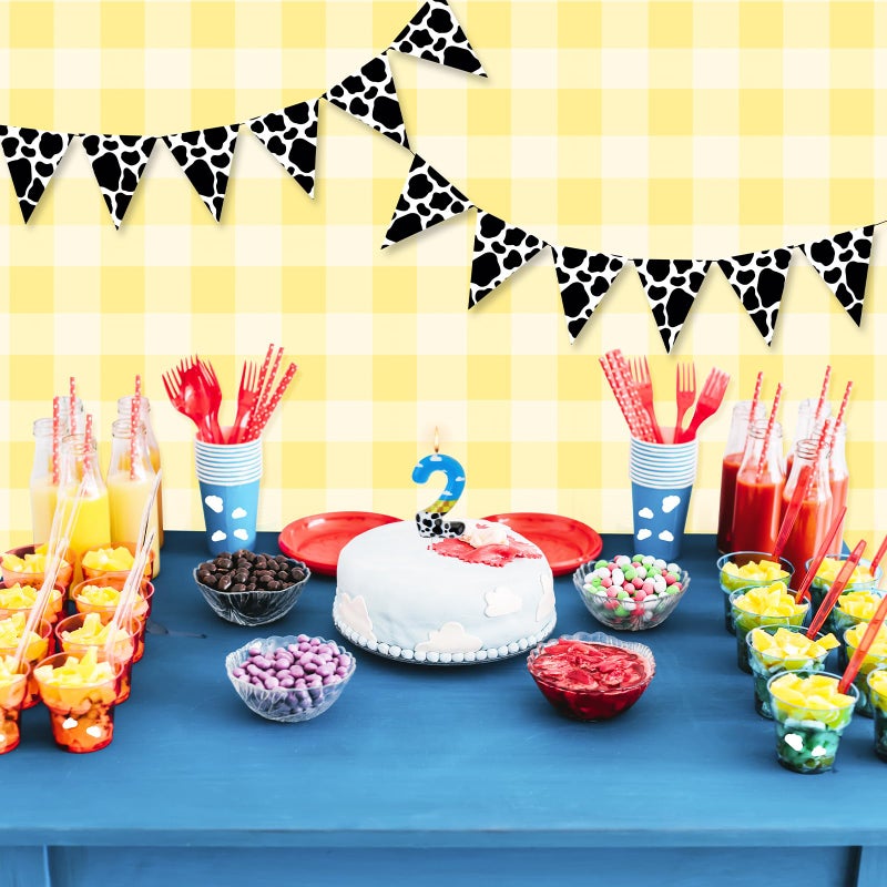 Threlaco Toy Inspire Game Birthday Number Candles Cartoon Cake Topper Blue Sky and White Cloud Cow Birthday Candle for Boy Girl Party Decor Supplies(Number 2) - Image 4