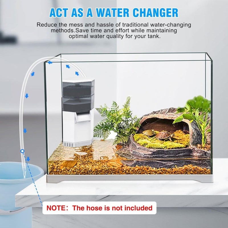 VAYINATO ® 2 in 1 Low Level Multi Layer Corner Water Fall Aquarium Reptiles Fish Tank Turtle Filter Cum Water Changer | Low Noise (XP-01B | 7.5 Watts | 850L/Hr| 2 Filter Box) by Petzlifeworld - Image 3