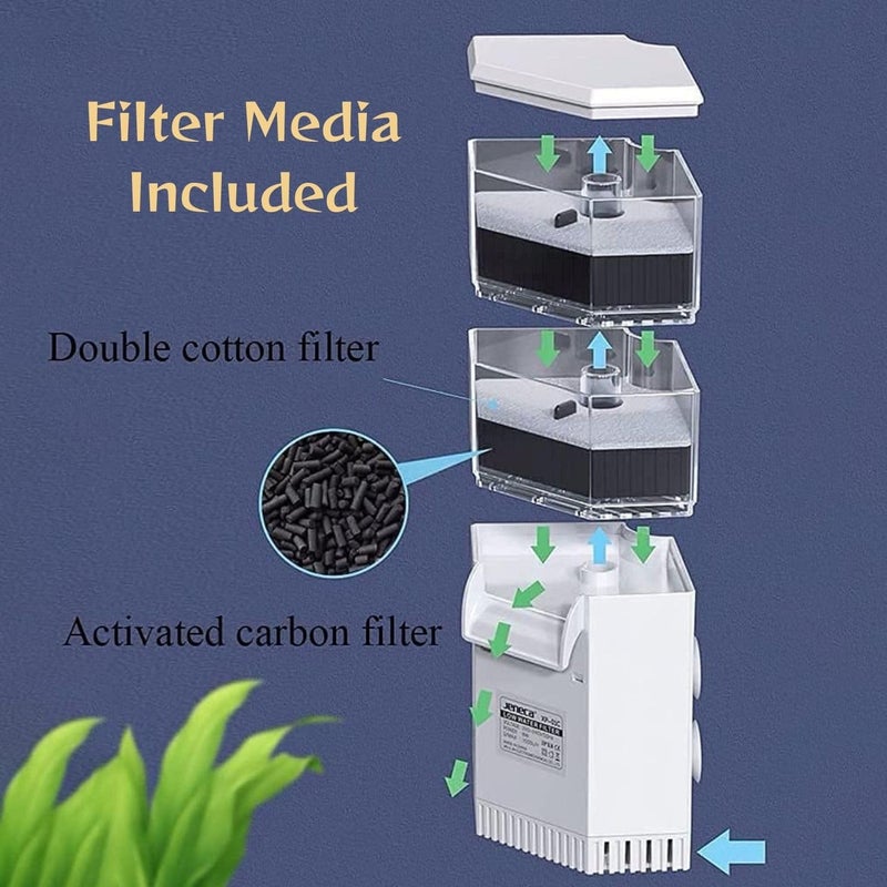 VAYINATO ® 2 in 1 Low Level Multi Layer Corner Water Fall Aquarium Reptiles Fish Tank Turtle Filter Cum Water Changer | Low Noise (XP-01B | 7.5 Watts | 850L/Hr| 2 Filter Box) by Petzlifeworld - Image 4