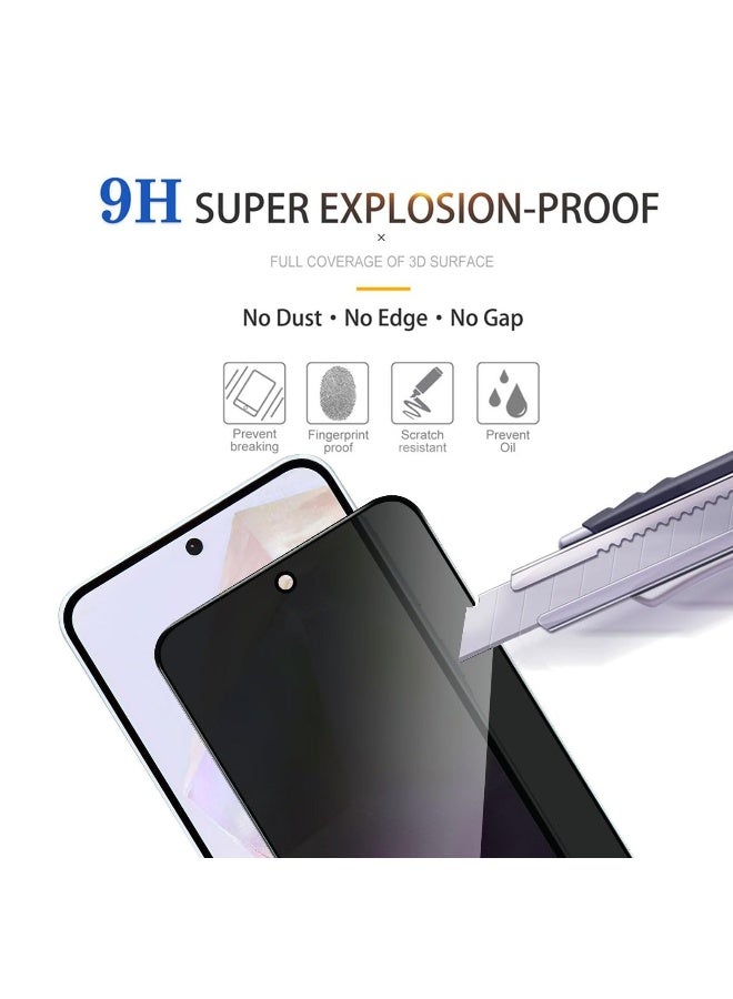DUSALA Samsung Galaxy A56 Privacy Screen Protector Anti-Spy Tempered Glass With 2-Pack Ultra HD Anti-Scratch Bubble-Free Easy Install 9H Protective Glass for Galaxy A56 - Image 5
