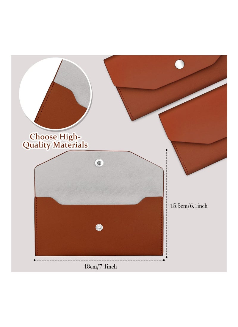 SYOSI - 11 Pieces Cash Envelope Wallet PU Leather Cash Envelopes Cash Wallet Reusable Budget Envelope Cash Dividers for Wallets with Cash Envelope Tab Stickers for Bill Planner (Brown Wallet) - Image 1