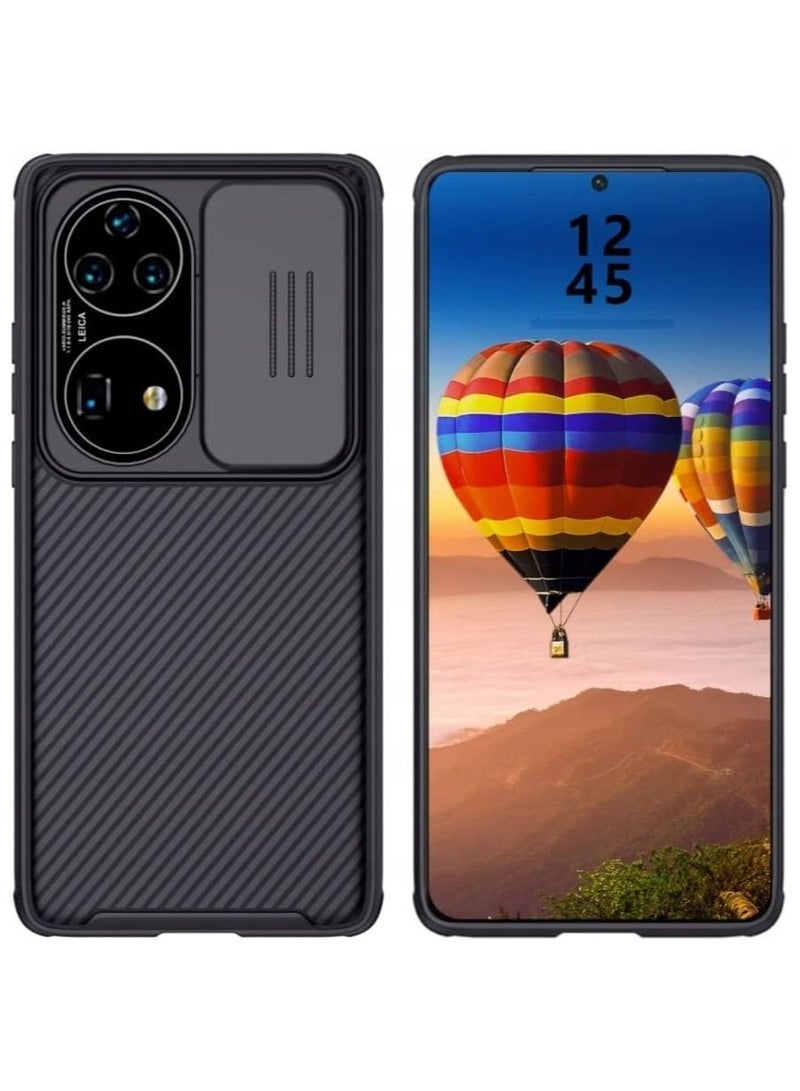 Nillkin Huawei P50 / Huawei P50E Case Cover Camsheild Pro Case With Slide Camera Lens Protection PC Back & TPU Frame Bumper Protection Anti Fingerprint Soft Delicate Touch Compatible for Huawei P50/P50E Black