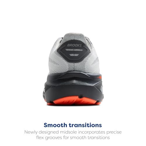 Brooks Men’s Ghost 17 Neutral Running Shoe - Oyster Mushroom/Orange/Ebony - 12 Medium - Image 3