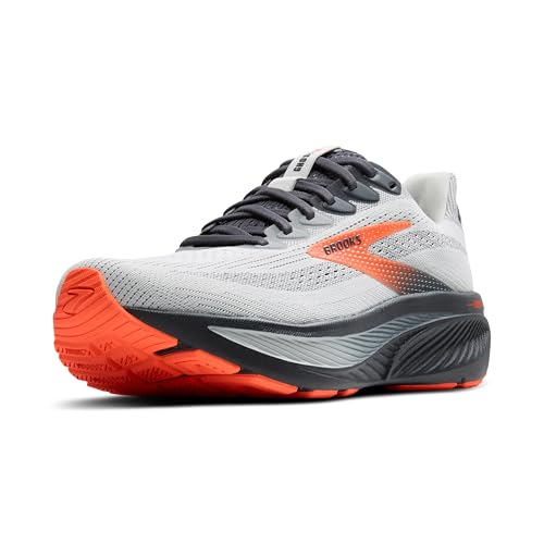 Brooks Men’s Ghost 17 Neutral Running Shoe - Oyster Mushroom/Orange/Ebony - 12 Medium - Image 1