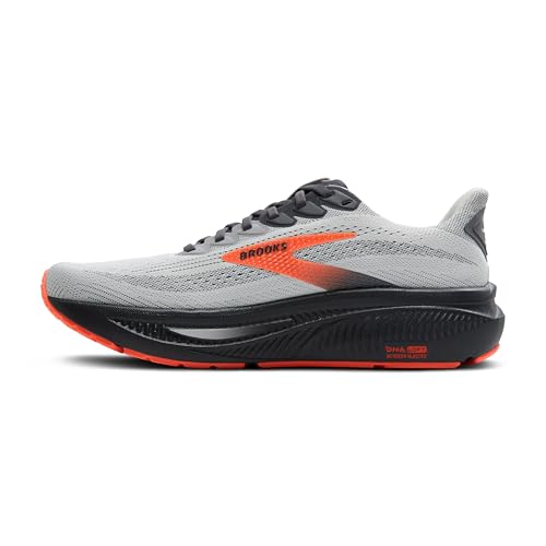 Brooks Men’s Ghost 17 Neutral Running Shoe - Oyster Mushroom/Orange/Ebony - 12 Medium - Image 5