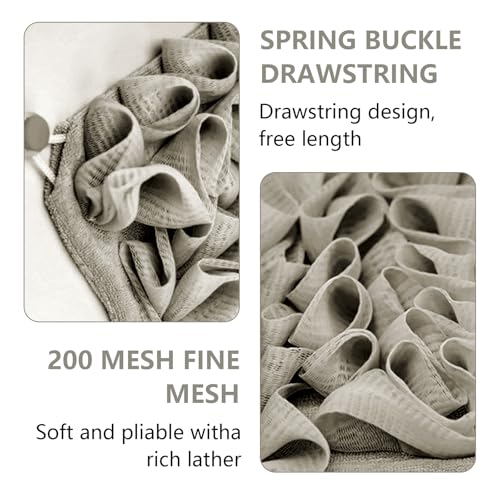 QIYUDA 2pcs Loofah Cloth for Bar Soap, Loofah Washcloth Shower Ball 2-in-1 (Gray and Brown) - Image 5