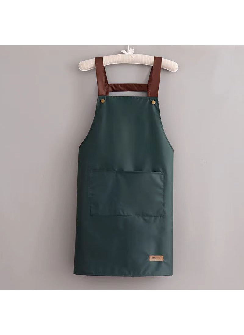 Generic - New Apron Waterproof and Oil-proof Adult Sleeveless Factory Direct Supply Printable Advertising logo Home Apron Army Green No Figure Army Green No Figure - Image 1
