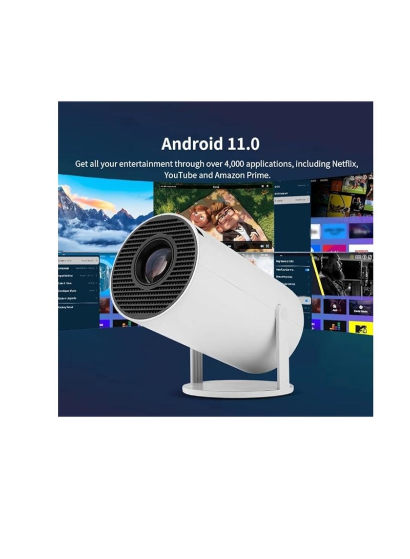 Terabyte بروجيكتور ميني ذكي HY300 مع 2 وحدة تحكم ألعاب، تصحيح تلقائي للزاوية، دعم 4K 1080P، بروجيكتور محمول، 150 ANSI، واي فاي 2.4/5G، أندرويد 12.0، شاشة 130 بوصة، بروجيكتور فيديو منزلي خارجي - Image 3