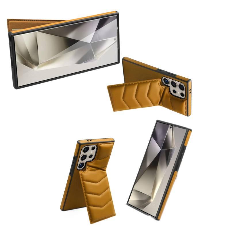 MagSafe Case | Black Leather Texture | Card Holder | Shockproof Cover for Samsung Galaxy S24 - Image 2