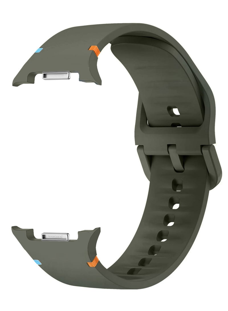 Sport Band for Galaxy Watch 8 40mm 44mm and Watch 8 Classic 46mm, Silicone Replacement Strap, M/L Size - Green - Image 1