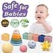 IFLOVE Montessori Baby Toys Soft Baby Blocks Stacking Rings Sensory Balls 24Pcs 3in1 Teething Toys Set for Babies 612 Months Building Blocks Easter Birthday for Boys Girls - Image 3