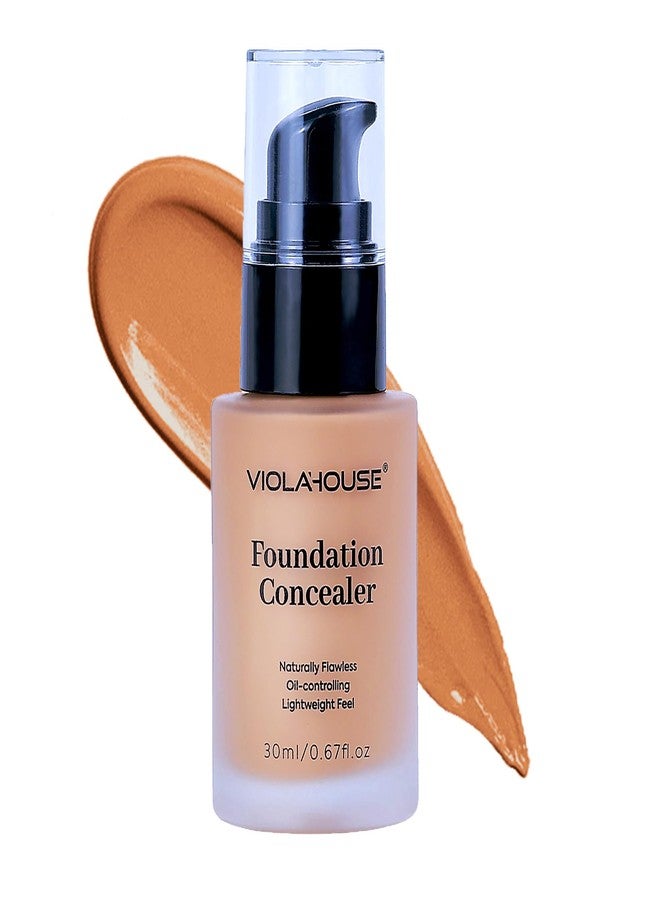 VIOLA HOUSE Concealer Foundation, Full Coverage Flawless Soft Matte,Waterproof & Long Lasting, Cover Redness and Imperfections - for Dark Skin Tones 30ml (TaiFei Sugar) - Image 1