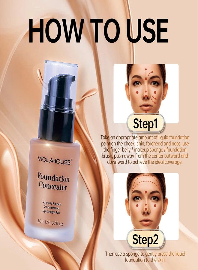 VIOLA HOUSE Concealer Foundation, Full Coverage Flawless Soft Matte,Waterproof & Long Lasting, Cover Redness and Imperfections - for Dark Skin Tones 30ml (TaiFei Sugar) - Image 5