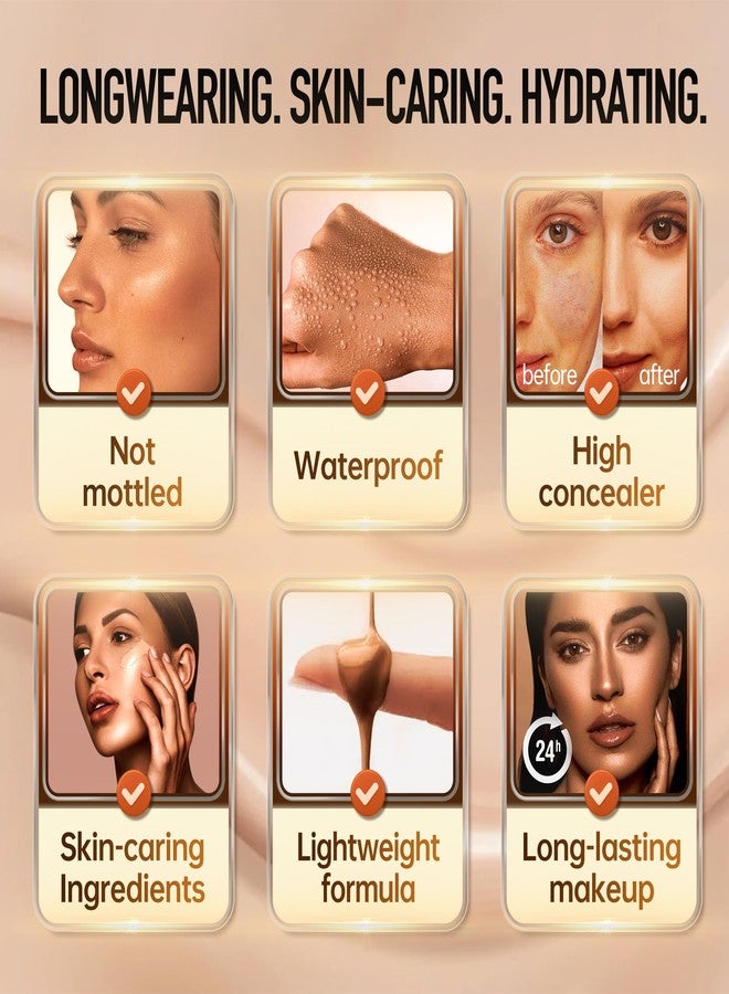 VIOLA HOUSE Concealer Foundation, Full Coverage Flawless Soft Matte,Waterproof & Long Lasting, Cover Redness and Imperfections - for Dark Skin Tones 30ml (TaiFei Sugar) - Image 4