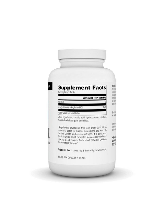 Source Naturals L-Arginine Free Form* - 1000 mg, 200 Tablets - Image 2