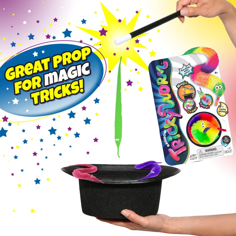 JA-RU Fuzzy Worm Fidget Toy with String Attached (1 Pack) â€“ Fun Magic Tricks for Kids, Soft Sensory Toy, Bulk Party Favors, Gag Gifts & Classroom Prizes. 5219-1A - Image 2