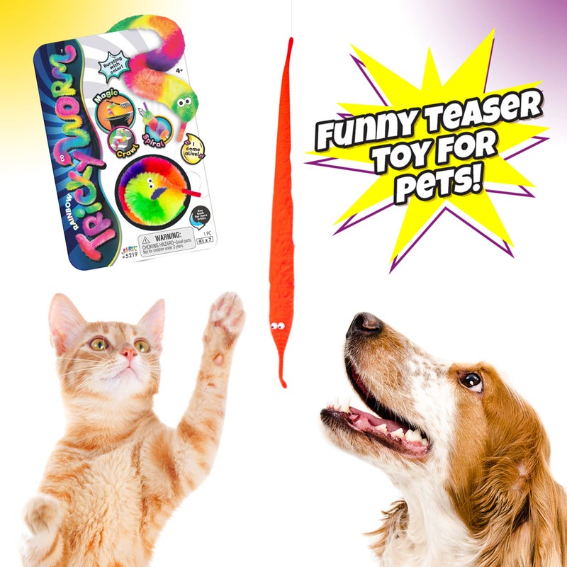 JA-RU Fuzzy Worm Fidget Toy with String Attached (1 Pack) â€“ Fun Magic Tricks for Kids, Soft Sensory Toy, Bulk Party Favors, Gag Gifts & Classroom Prizes. 5219-1A - Image 4