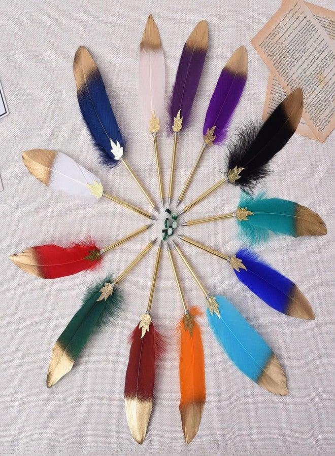 BODHIS Quill Pen Vintage Feather Ballpoint Pen Refined Witchy Pen for Writing Signature or Gift Wedding Bridal (Dark green) - Image 3