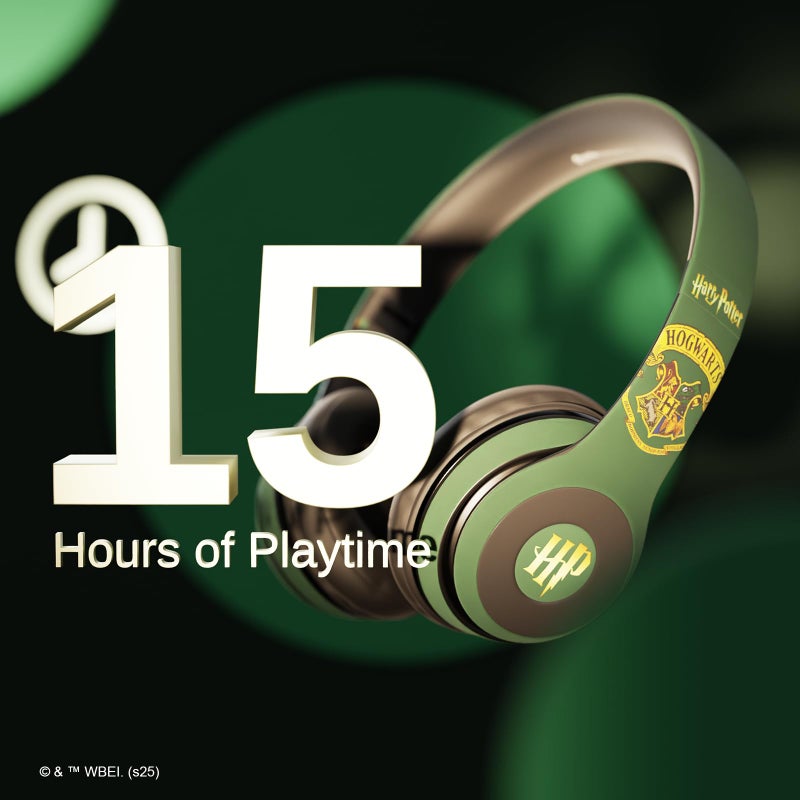 iJoy Harry Potter Slytherin Bluetooth Headphones with Built in Mic | Officially Licensed Wireless Headphones, Foldable Headset | Harry Potter Gifts for Women, Men, Teens, Kids & All Fans of Slytherin - Image 2