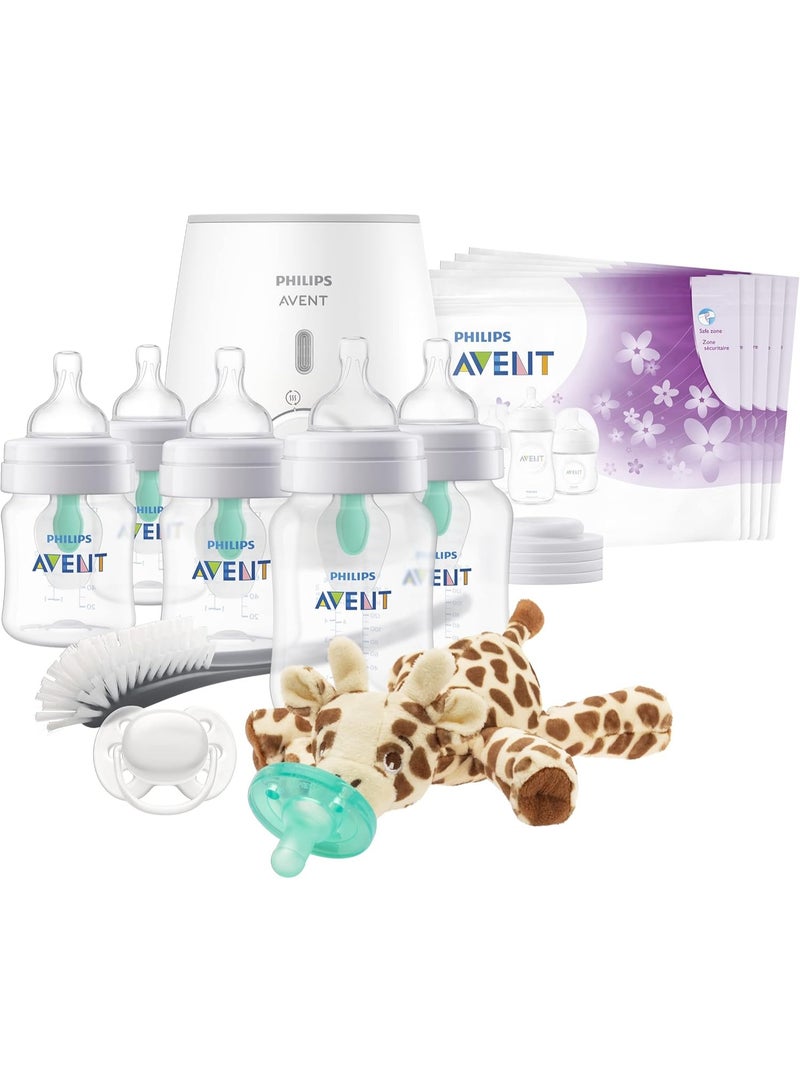 AVENT Anti-Colic Baby Bottle with AirFree All in One Gift Set, SCD308/01, White
