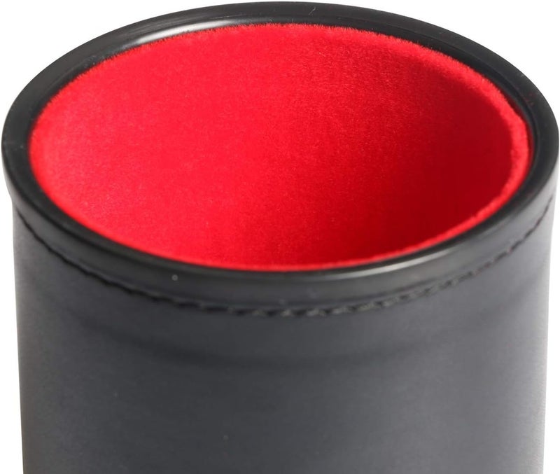 Bc Toptan PU Leather Dice Cup Set, Felt Linning Dice Shaker for Yahtzee/Farkle/Bar Party Dice Games, Includes 16mm Dot Dices - Image 3