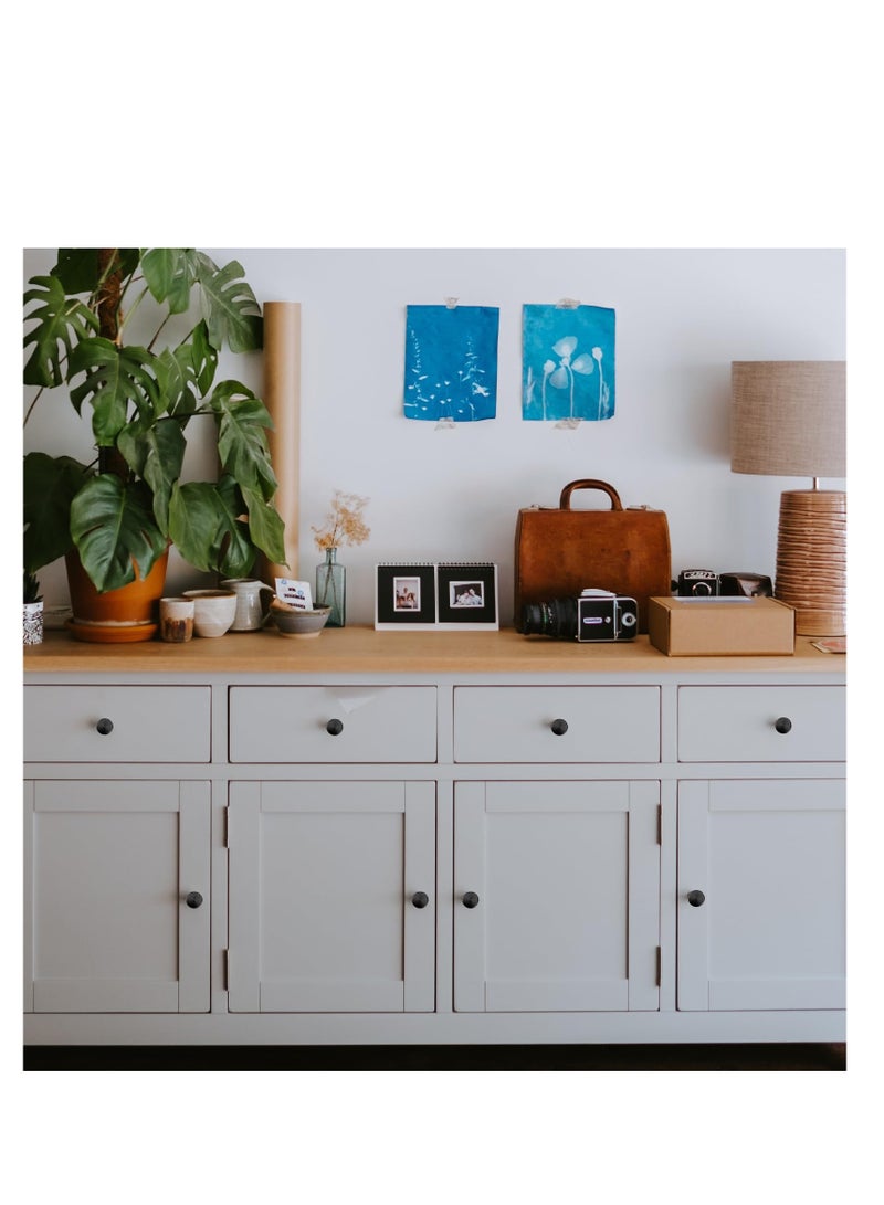 Kitchen Cabinet Knobs, 10Pcs Black Cabinet Knobs Door Knobs, Drawer Knurled Dresser Pulls Zinc Alloy Round Hardware Knobs with Screws, for Cabinets and Drawers Kitchen Closet Door Knobs - Image 4