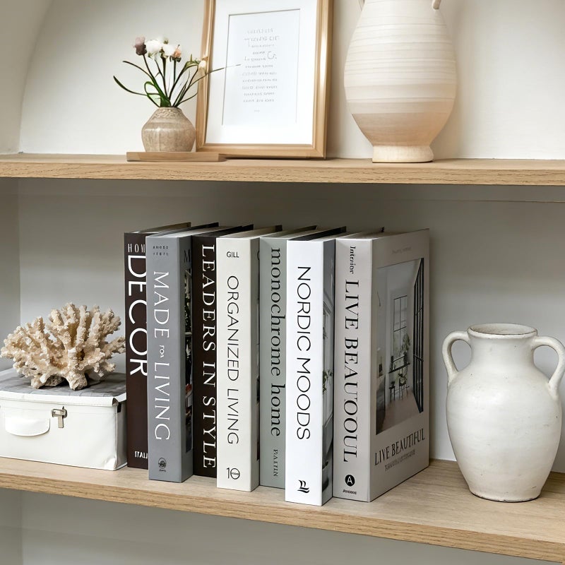 Gocelufe Decorative Books for Home Decor - 7 Pcs Fake Books for Decoration, Faux Stack for Bookshelf, Coffee Table, Designer Decor Set - Image 4