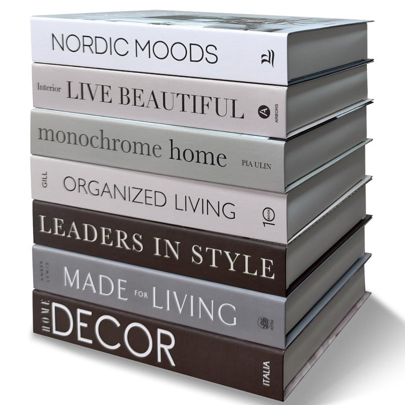 Gocelufe Decorative Books for Home Decor - 7 Pcs Fake Books for Decoration, Faux Stack for Bookshelf, Coffee Table, Designer Decor Set - Image 1
