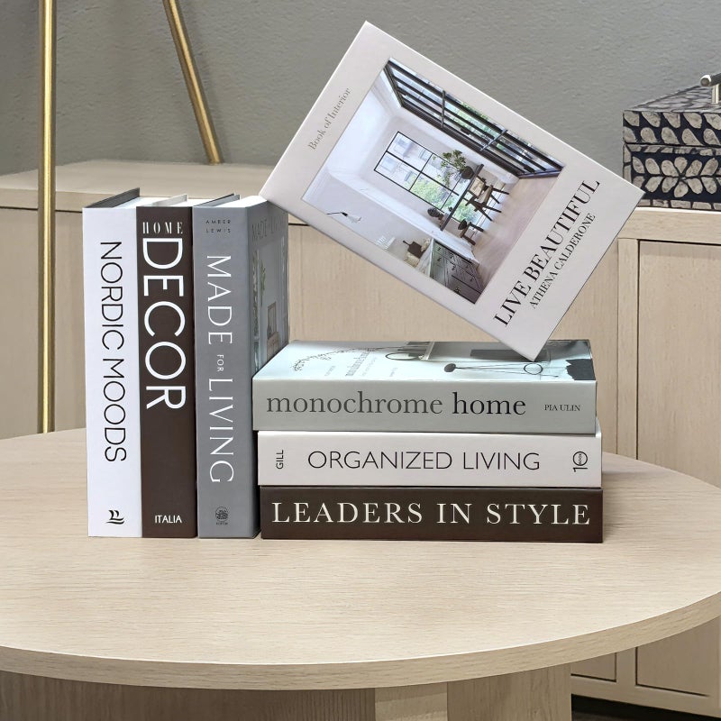 Gocelufe Decorative Books for Home Decor - 7 Pcs Fake Books for Decoration, Faux Stack for Bookshelf, Coffee Table, Designer Decor Set - Image 5