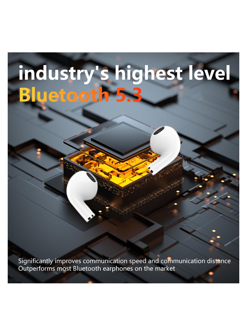 Bluetooth 5.3 Headphones, Gyroscopic Earbuds Touch Control Earphones with Wireless chaging Waterproof Bluetooth Headset Built-in Mic Earbuds Noise Isolating Headphones for Running Workout - Image 3