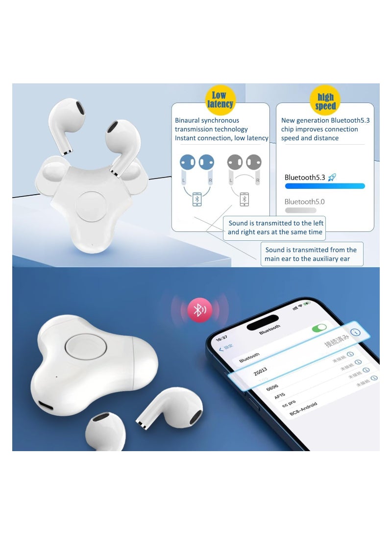 Bluetooth 5.3 Headphones, Gyroscopic Earbuds Touch Control Earphones with Wireless chaging Waterproof Bluetooth Headset Built-in Mic Earbuds Noise Isolating Headphones for Running Workout - Image 2