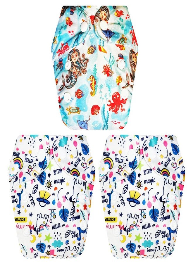 Dumbledo Premium Newborn Cloth Diaper with Integrated Insert (Pack of 3) | Dry Feel and Comfortable | Reusable & Washable | Quick Dry | All-Day Wear | 0 - 4 Months | Unisex Baby - Image 1