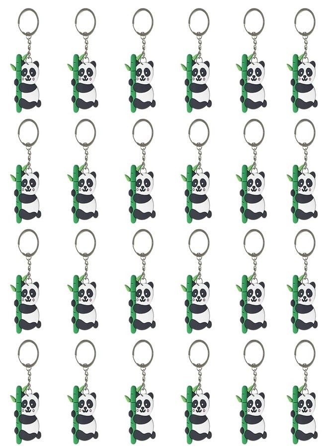 iMagitek 24 Pcs Cute Panda Keychains, Kawaii Pandas Backpack Keyrings, Panda Gift Keychains for Boys Girls - Image 1